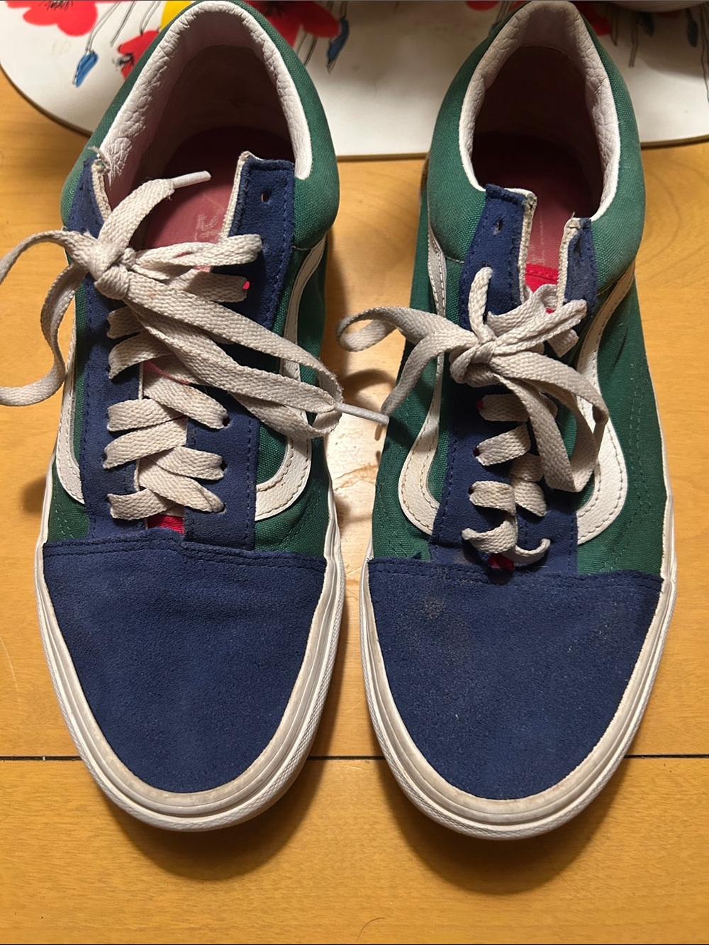 Vans Men's Low-Top Sneakers in Blue, Green & White